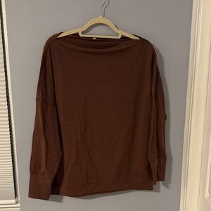 Maurices Maroon Boatneck Zipper Detail Knit Long Sleeve Top Large Like New